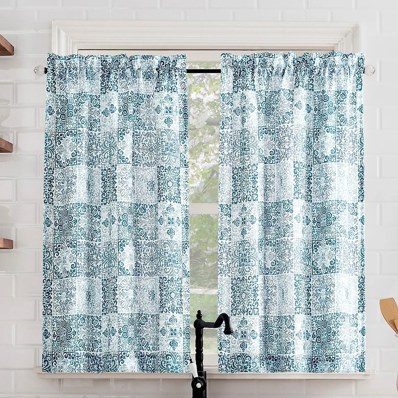 No 918 Genoa Mosaic 2-pc. Rod Pocket Window Tier