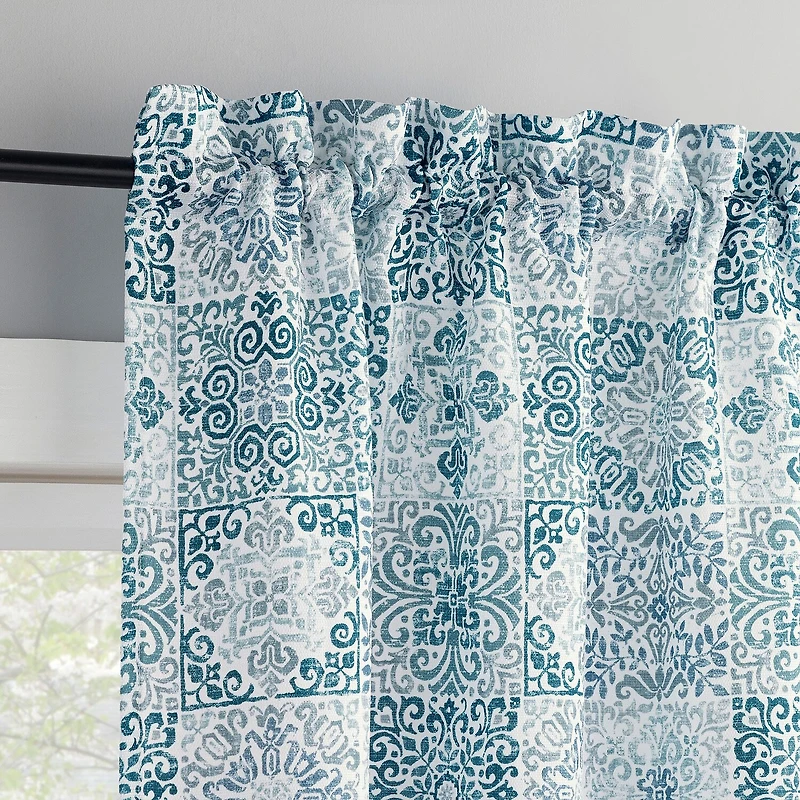 No 918 Genoa Mosaic 2-pc. Rod Pocket Window Tier