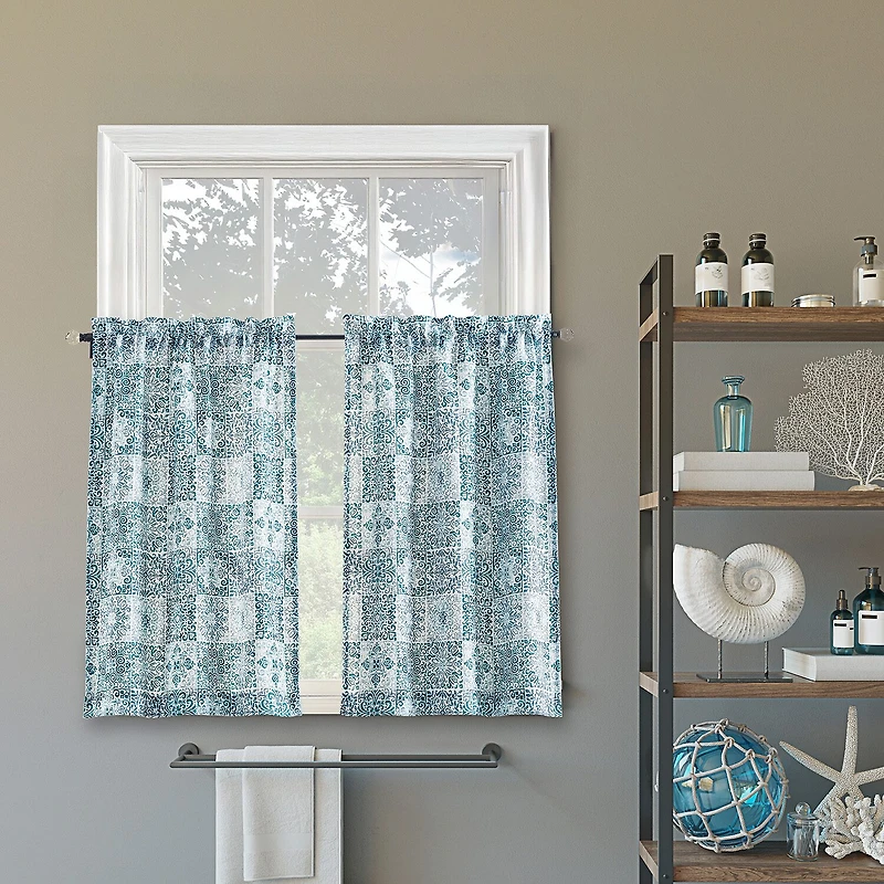 No 918 Genoa Mosaic 2-pc. Rod Pocket Window Tier