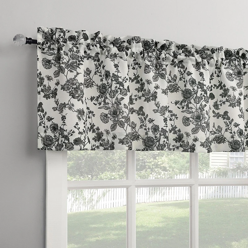 No 918 Elara Tonal Botanical Rod Pocket Tailored Valance