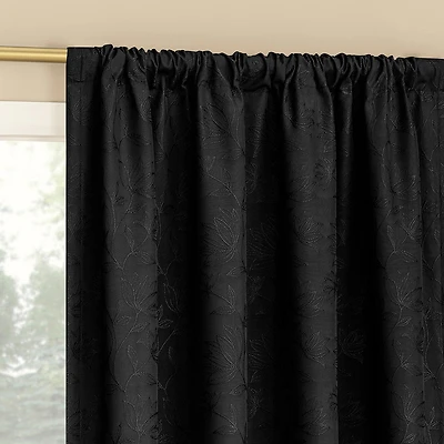 Sun Zero Bronte Floral Rod Pocket Light-Filtering Single Curtain Panel