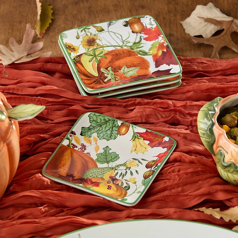 Certified International Harvest Fields 4-pc. Ceramic Appetizer Plate