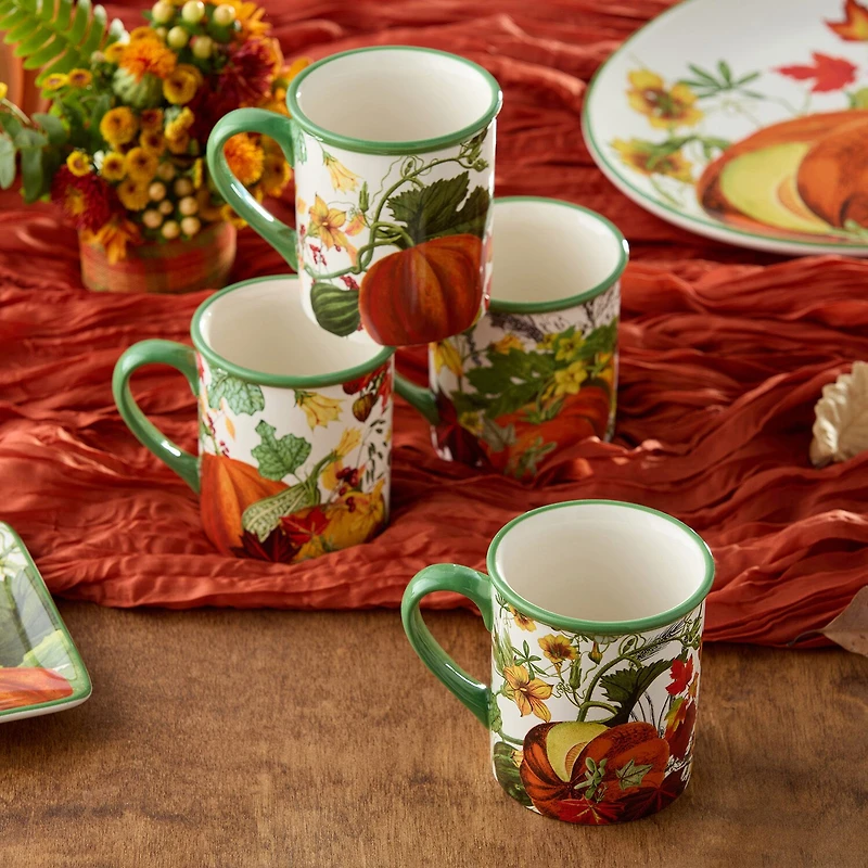 Certified International Harvest Fields 4-pc. Holiday Coffee Mug