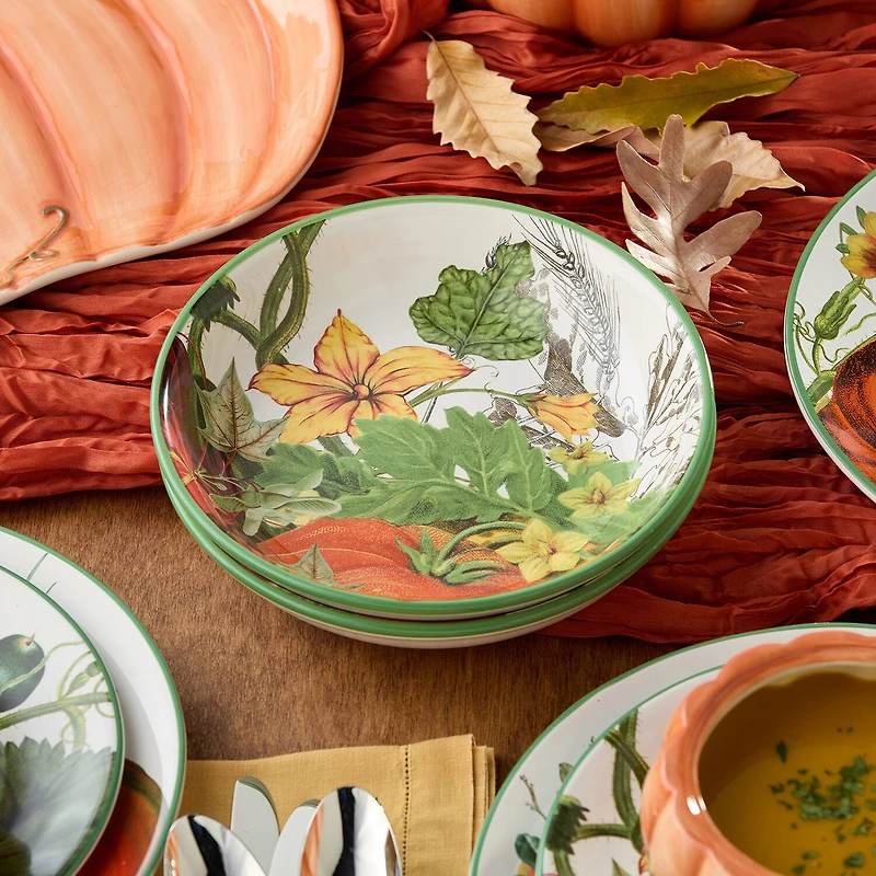 Certified International Harvest Fields 4-pc. Ceramic Soup Bowl