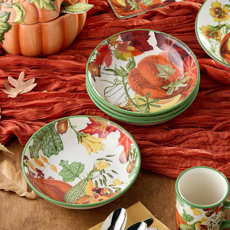Certified International Harvest Fields 4-pc. Ceramic Soup Bowl