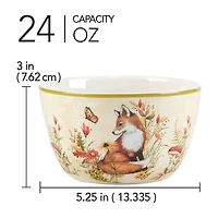 Certified International Woodland Critters 4-pc. Earthenware Ice Cream Bowl