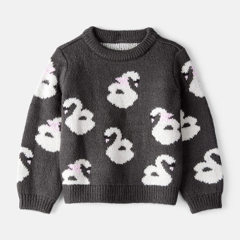 Carter's Toddler Girls Round Neck Long Sleeve Pullover Sweater