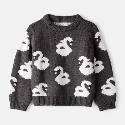 Carter's Toddler Girls Round Neck Long Sleeve Pullover Sweater