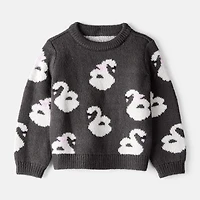 Carter's Toddler Girls Round Neck Long Sleeve Pullover Sweater