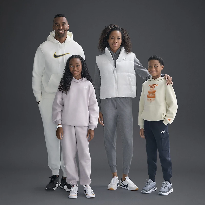Nike Club Waffle Big Kid Unisex Long Sleeve Fleece Active Hoodie