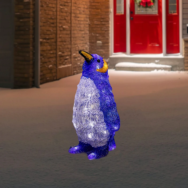 12.5'' Lighted Commercial Grade Acrylic Penguin Christmas Display Decoration