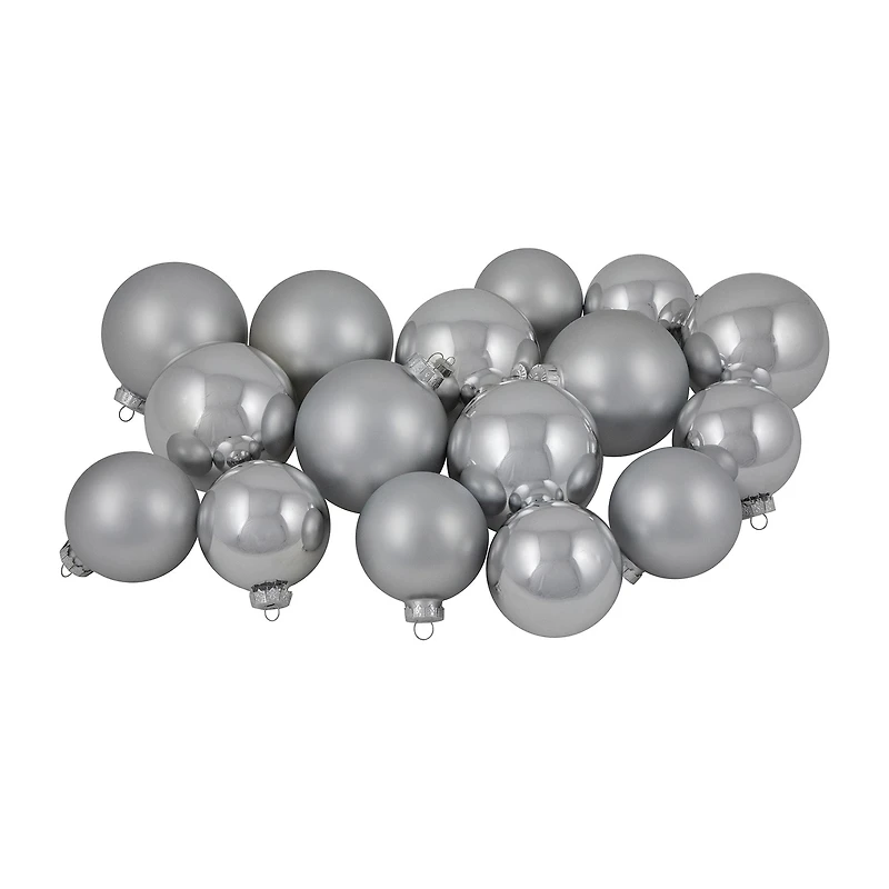 Northlight Silver Glass Ball 72-pc. Christmas Ornament