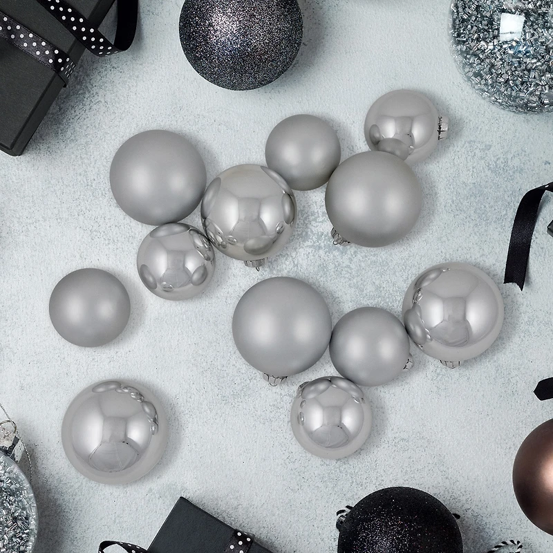 Northlight Silver Glass Ball 72-pc. Christmas Ornament