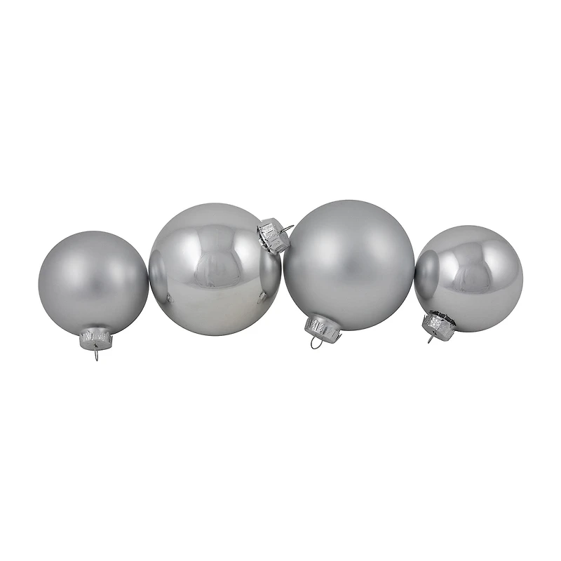 Northlight Silver Glass Ball 72-pc. Christmas Ornament
