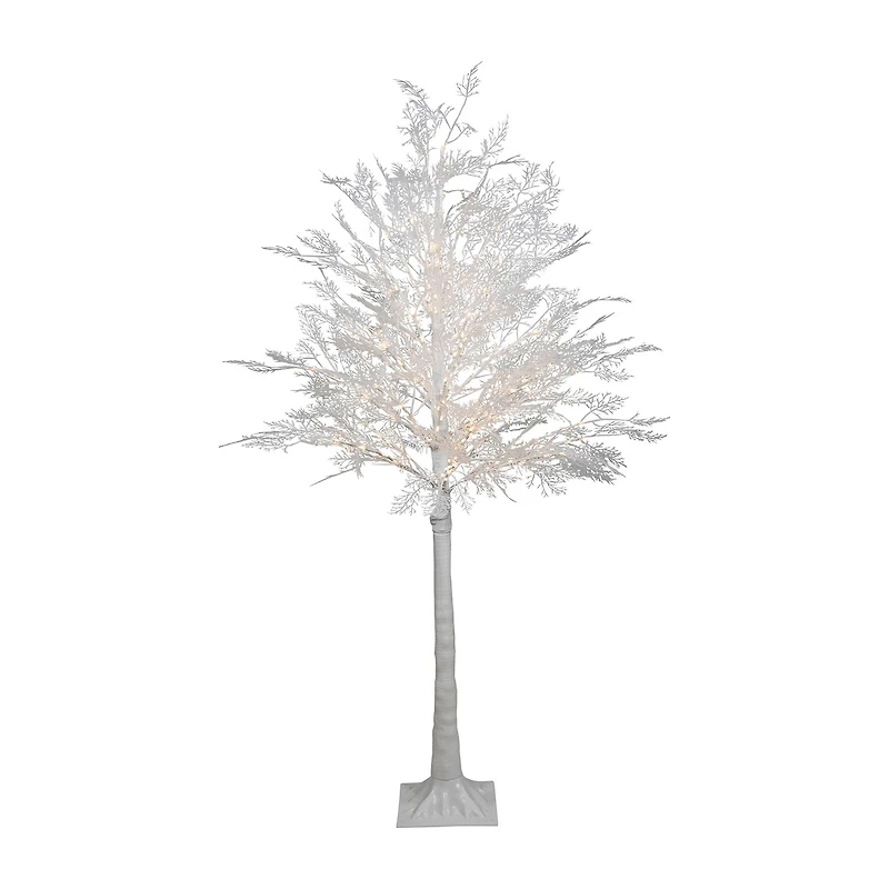 Northlight White Led Lighted Floral Artificial Warm White Lights 5 Foot Pre-Lit Christmas Tree