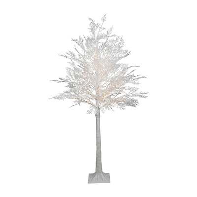 Northlight White Led Lighted Floral Artificial Warm White Lights 5 Foot Pre-Lit Christmas Tree