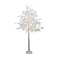 Northlight White Led Lighted Floral Artificial Warm White Lights 5 Foot Pre-Lit Christmas Tree