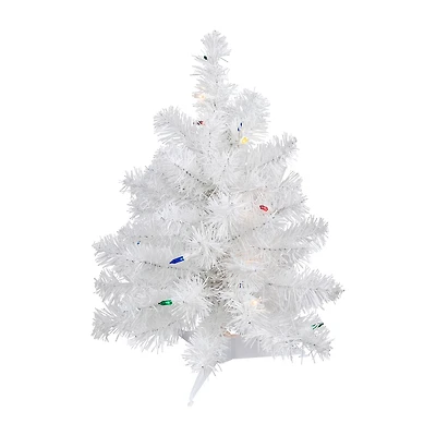 Northlight Snow White Artificial Multi Lights 1 1/2 Feet Pre-Lit Christmas Tree