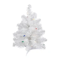 Northlight Snow White Artificial Multi Lights 1 1/2 Feet Pre-Lit Christmas Tree