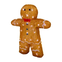 Northlight 16" Led Acrylic Gingerbread Man With Bow Tie Christmas Tabletop Decor