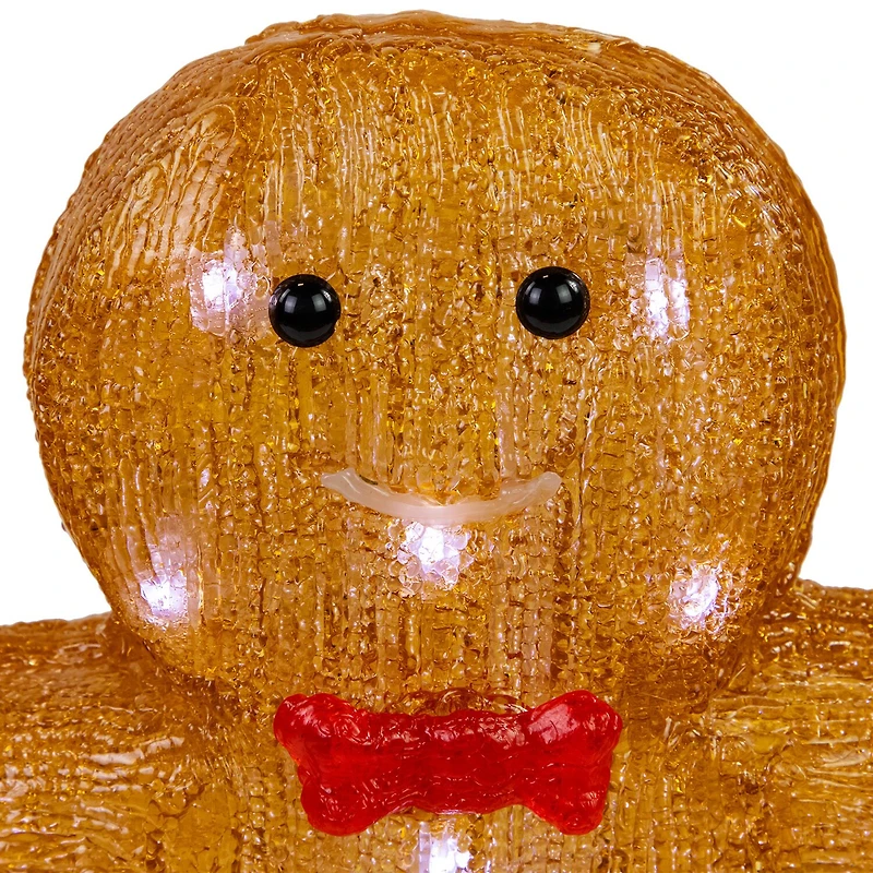 Northlight 16" Led Acrylic Gingerbread Man With Bow Tie Christmas Tabletop Decor