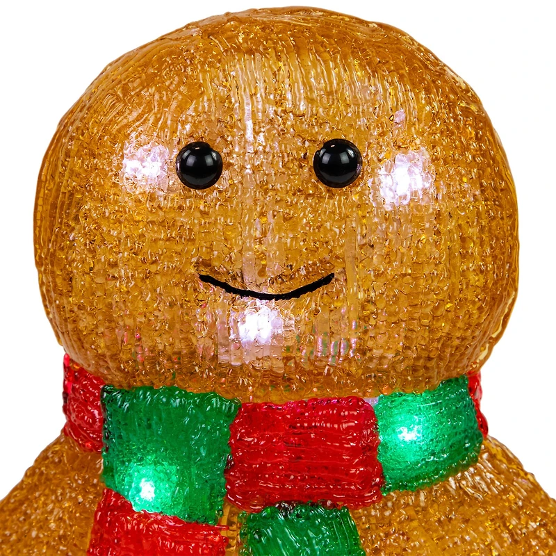 Northlight 14" Led Acrylic Gingerbread Man With Scarf Outdoor Christmas Yard Art
