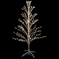 Northlight 4' White Cascade Twig Tree Outdoor Decoration Clear Lights Christmas Yard Art