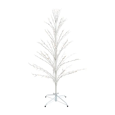 Northlight 4' White Cascade Twig Tree Outdoor Decoration Clear Lights Christmas Yard Art