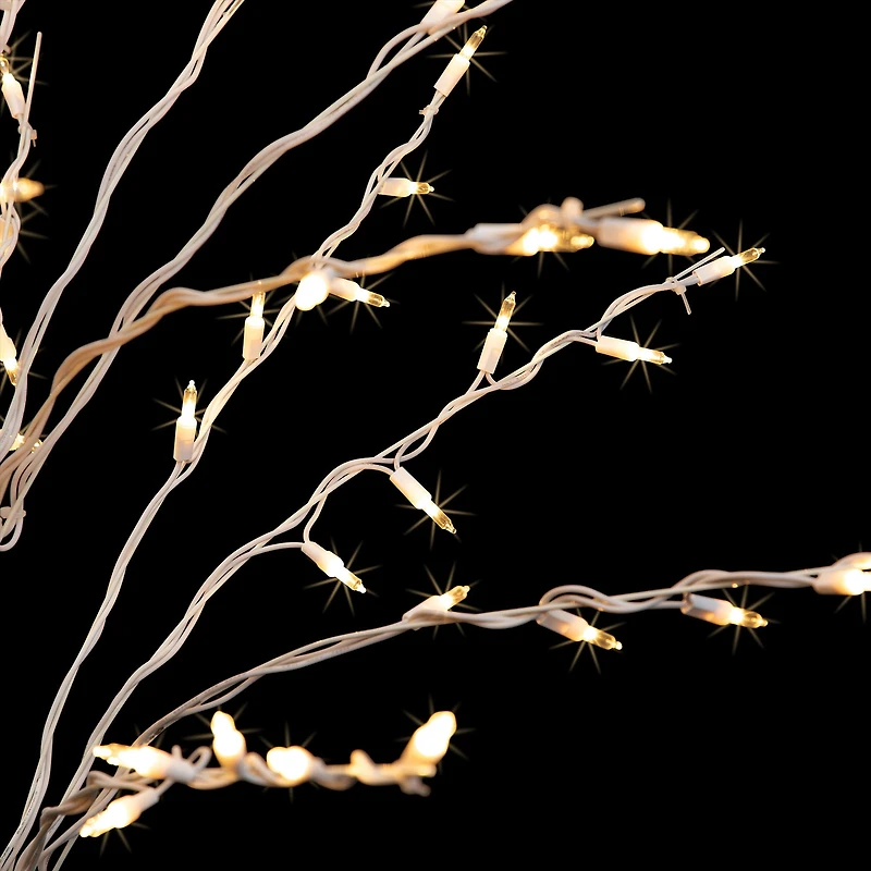 Northlight 4' White Cascade Twig Tree Outdoor Decoration Clear Lights Christmas Yard Art