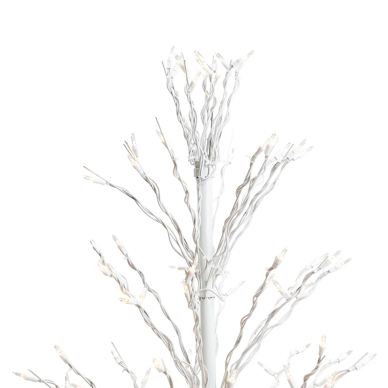 Northlight 4' White Cascade Twig Tree Outdoor Decoration Clear Lights Christmas Yard Art
