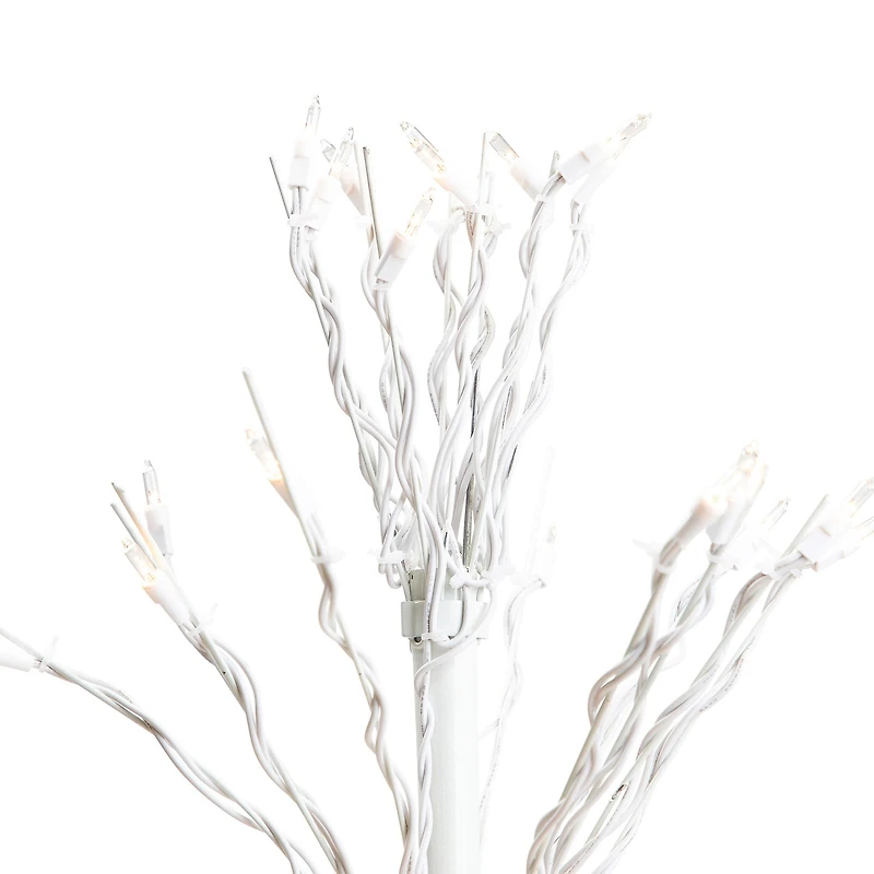 Northlight 4' White Cascade Twig Tree Outdoor Decoration Clear Lights Christmas Yard Art