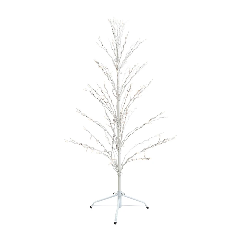 Northlight 4' White Cascade Twig Tree Outdoor Decoration Clear Lights Christmas Yard Art