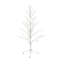 Northlight 4' White Cascade Twig Tree Outdoor Decoration Clear Lights Christmas Yard Art