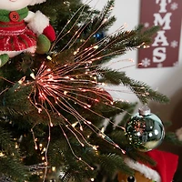 Northlight 20" Led Firework Silver Branch Decoration Red String Lights