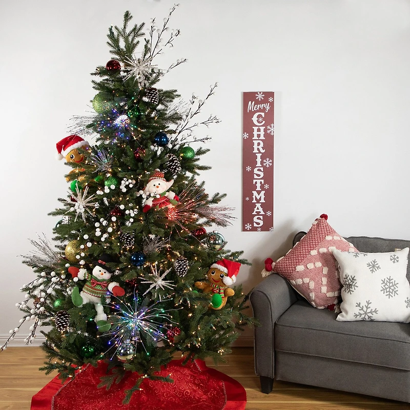 Northlight 20" Led Firework Silver Branch Decoration Red String Lights