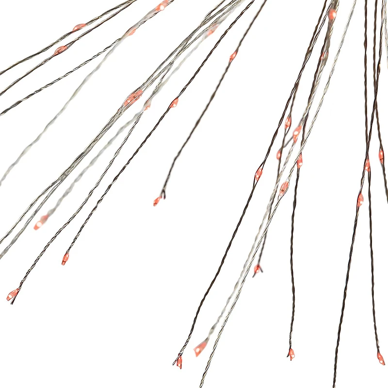 Northlight 20" Led Firework Silver Branch Decoration Red String Lights