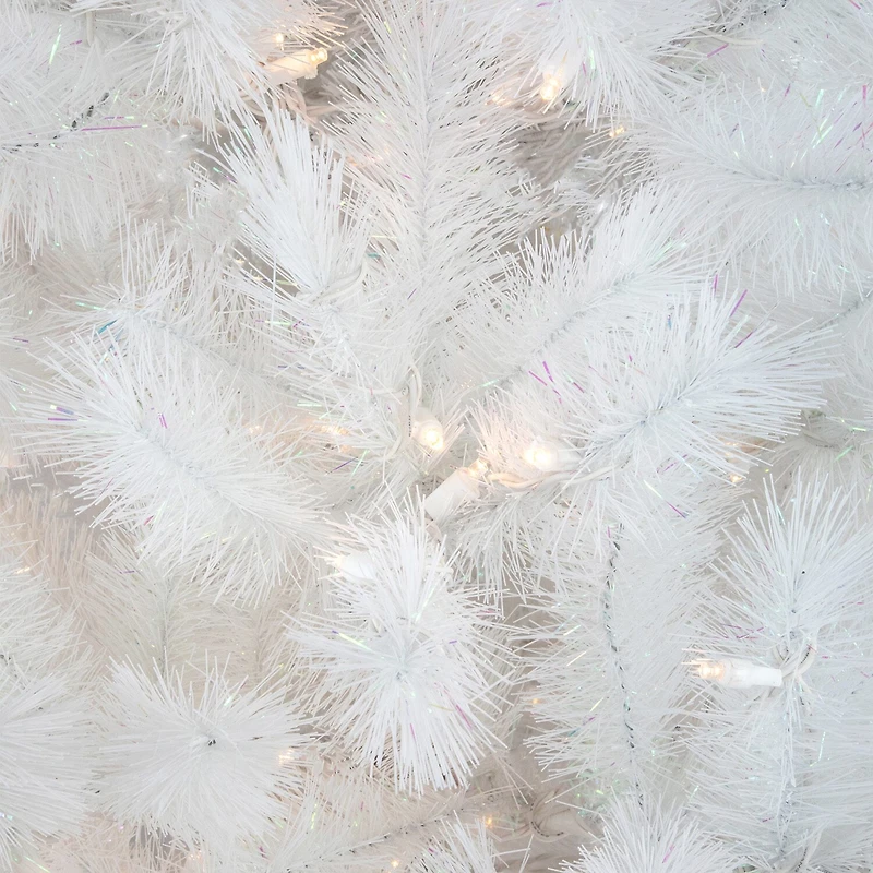 Northlight White Alaskan Artificial  Warm White Led Lights 6 1/2 Foot Pre-Lit Pine Christmas Tree