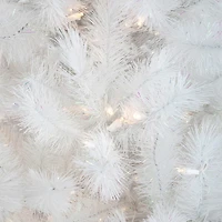 Northlight White Alaskan Artificial  Warm White Led Lights 6 1/2 Foot Pre-Lit Pine Christmas Tree