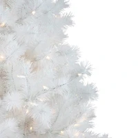 Northlight White Alaskan Artificial  Warm White Led Lights 6 1/2 Foot Pre-Lit Pine Christmas Tree