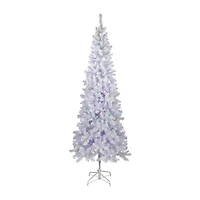 Northlight White Winston Artificial Multi Led Lights 7 1/2 Foot Pre-Lit Pine Christmas Tree