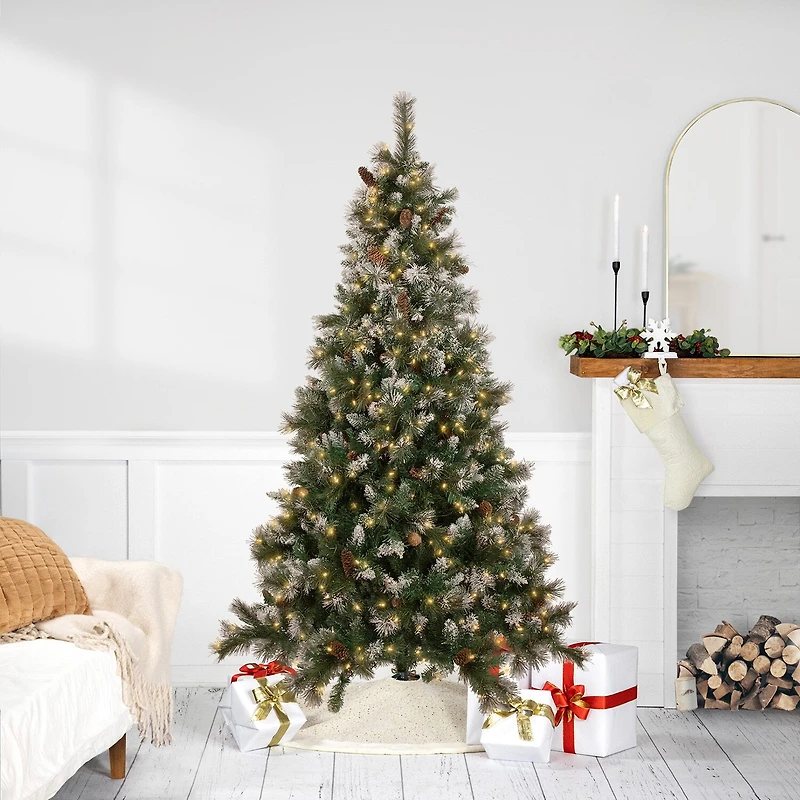 Northlight Snow Valley Artificial Clear Lights 6 1/2 Foot Pre-Lit Pine Christmas Tree