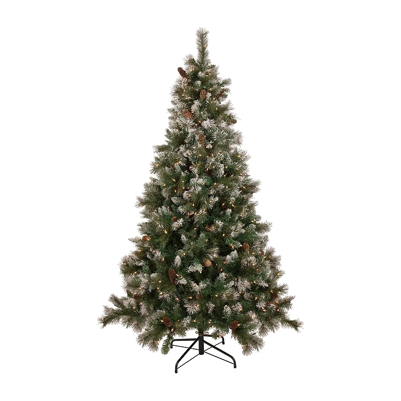 Northlight Snow Valley Artificial Clear Lights 6 1/2 Foot Pre-Lit Pine Christmas Tree