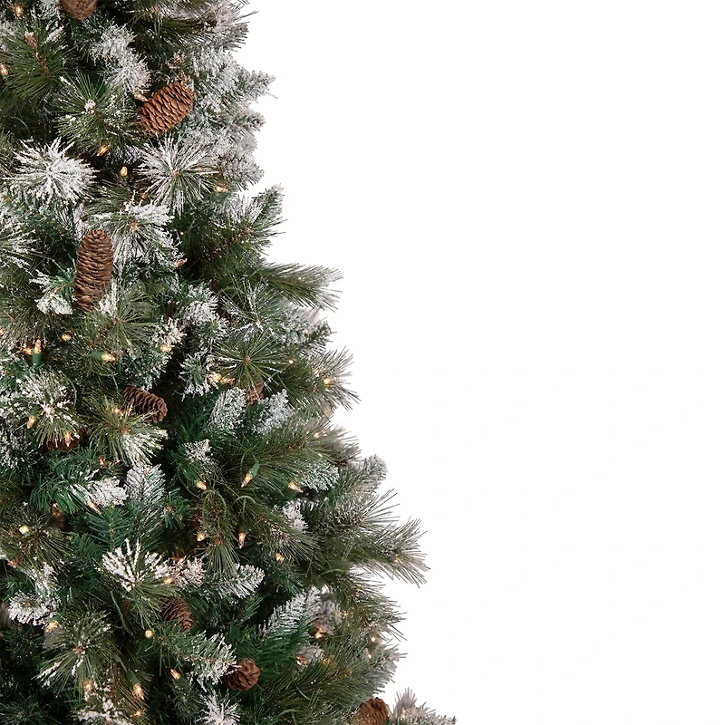 Northlight Snow Valley Artificial Clear Lights 6 1/2 Foot Pre-Lit Pine Christmas Tree