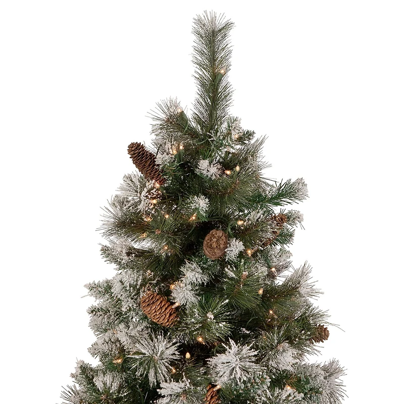 Northlight Snow Valley Artificial Clear Lights 6 1/2 Foot Pre-Lit Pine Christmas Tree