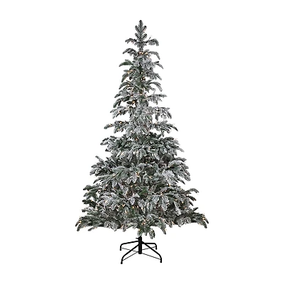 Northlight Full Whistler Noble Artificial Clear Lights 6 1/2 Foot Flocked Fir Christmas Tree