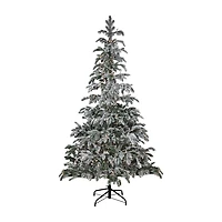 Northlight Full Whistler Noble Artificial Clear Lights 6 1/2 Foot Flocked Fir Christmas Tree