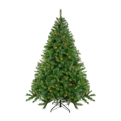 Northlight Chatham Artificial Multi-Color Lights 7 1/2 Foot Pre-Lit Pine Christmas Tree