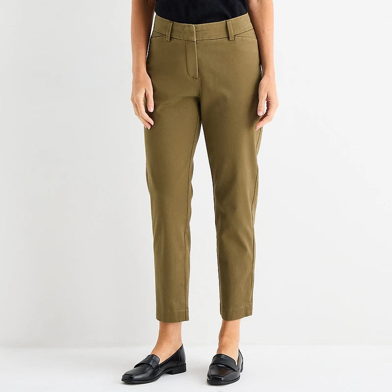 Liz Claiborne Emma Womens Slim Mid Rise Ankle Pant