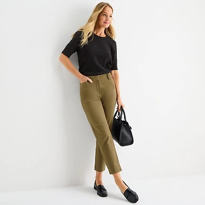 Liz Claiborne Emma Womens Slim Mid Rise Ankle Pant
