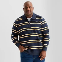 mutual weave Mens Long Sleeve Big and Tall Quarter-Zip Pullover